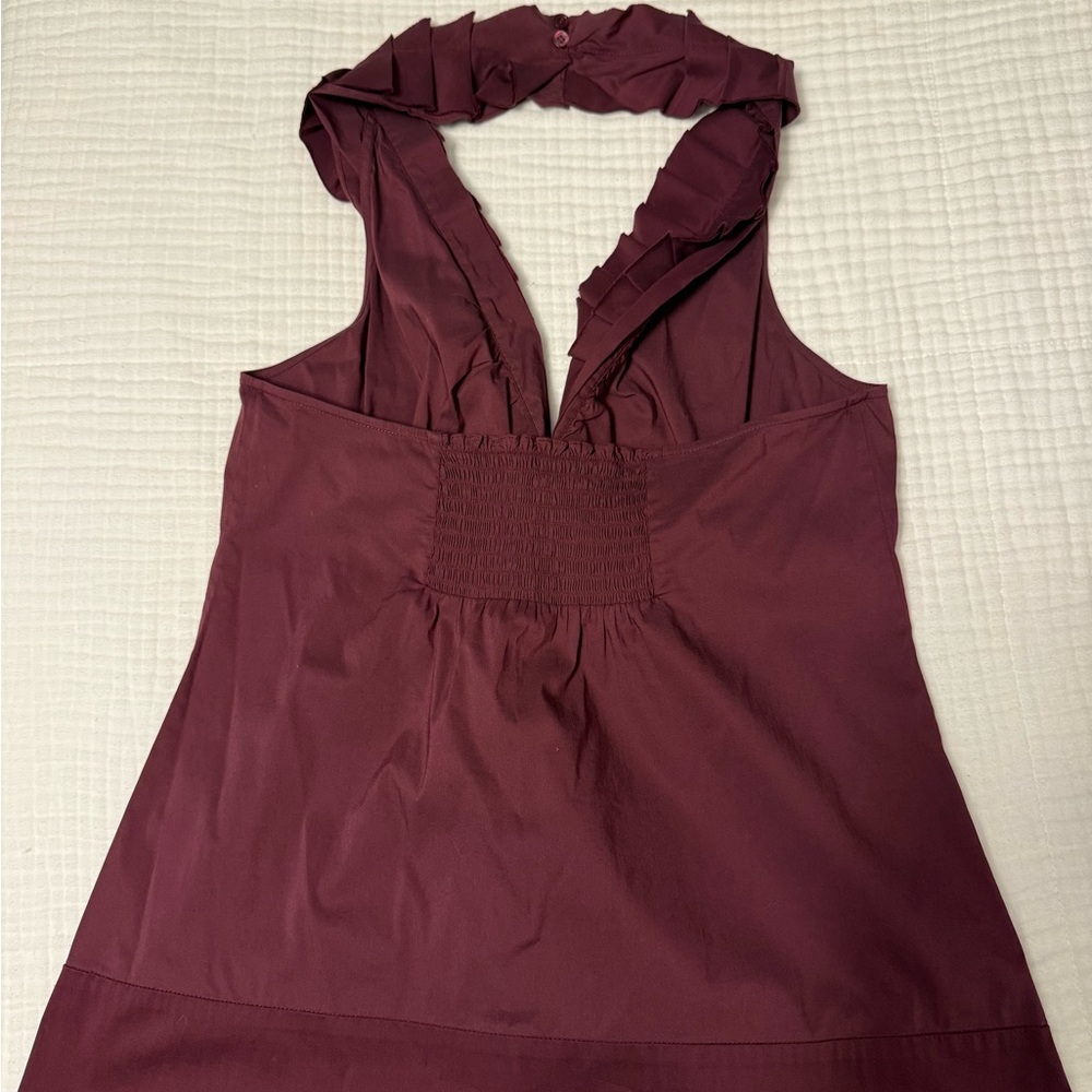 BCBGMaxAzria Red Ruffled Halter Tank Top - Picture 3 of 4